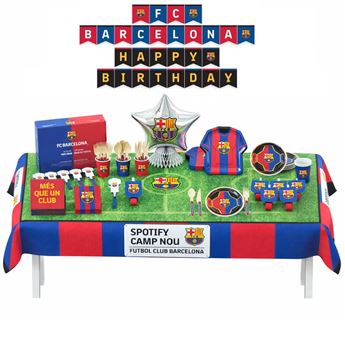 Imagen de Caja de Fiesta FC Barcelona – Set completo para 6 personas (75 piezas)