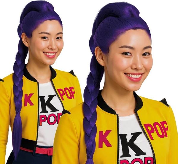 Imagens de Peluca Rumi – Guerreras K-Pop Demon Hunters (trenza mística)