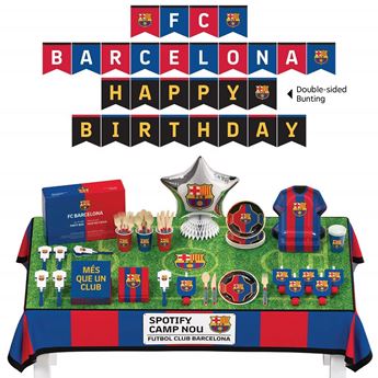 Imagen de Caja de Fiesta FC Barcelona – Set completo para 6 personas (75 piezas)