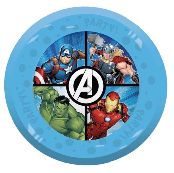 Picture of Plato Vengadores Cumpleaños Plástico Duro Reutilizable 21cm (1 ud)
