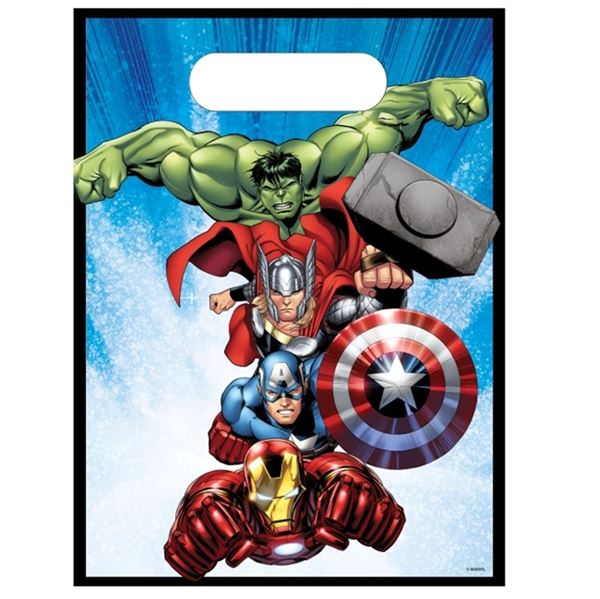 Imagens de Bolsas Chuches Vengadores Cumpleaños plástico (6 unidades)