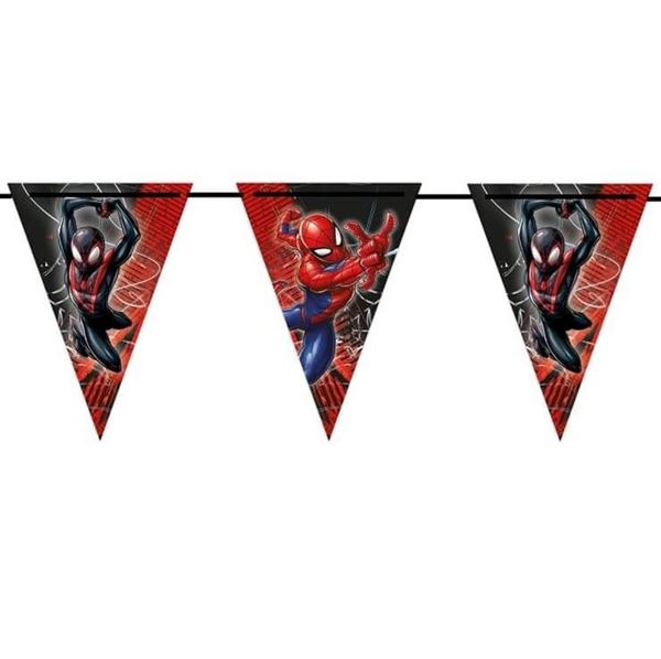 Picture of Banderín Spiderman Telaraña papel (2,3m)
