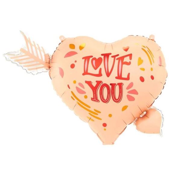 Imagen de Globo Corazón I Love You con Flecha Foil (69cm)