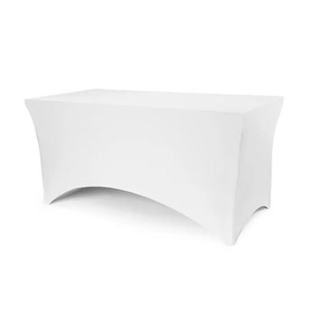 Picture of Funda Blanca Elástica para Mesa de Banquete 183x76x74 cm