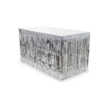 Picture of Falda de Mesa de Flecos Plateada (300 x 80 cm)