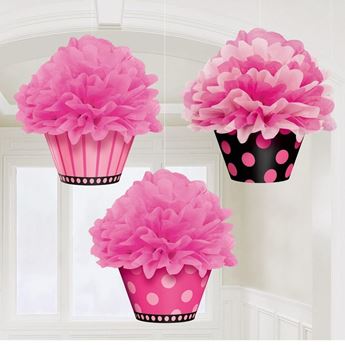 Picture of Colgantes Pompones Cupcake (3 unidades)
