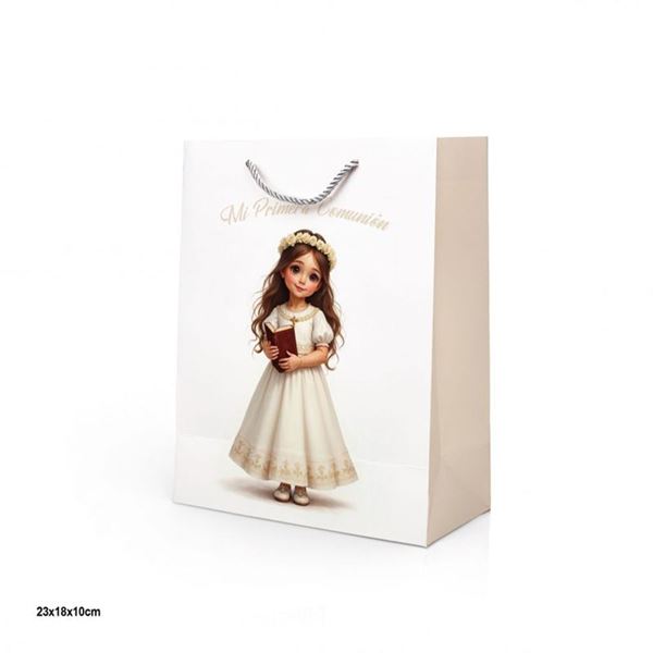 Imagens de Bolsa Mi Primera Comunión Niña Beige Pequeña (18x10x23cm)