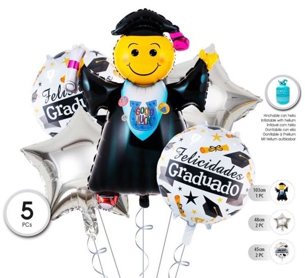 Imagen de Bouquet Set de Globos Graduación (5uds)
