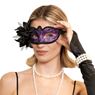 Imagen de Máscara Antifaz Carnaval Morado con Flor Negra