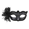 Imagen de Máscara Negra Antifaz de Carnaval con Flor