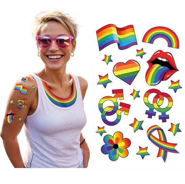 Imagen de Tatuajes Temporales Pride Arcoíris Orgullo