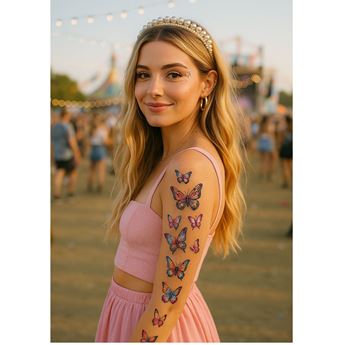 Imagen de Tatuajes Mariposas Festivales Temporales Hoja