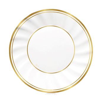 Imagen de Platos Clásica Dorada de cartón 25cm (6uds)