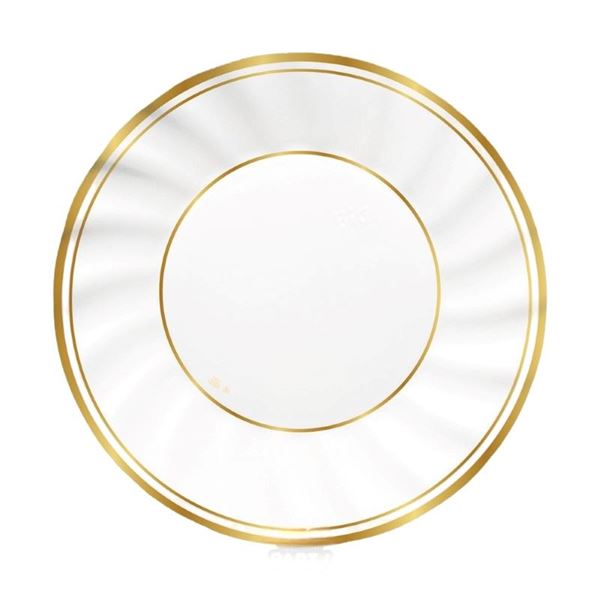 Imagen de Platos Clásica Dorada de cartón 25cm (6uds)