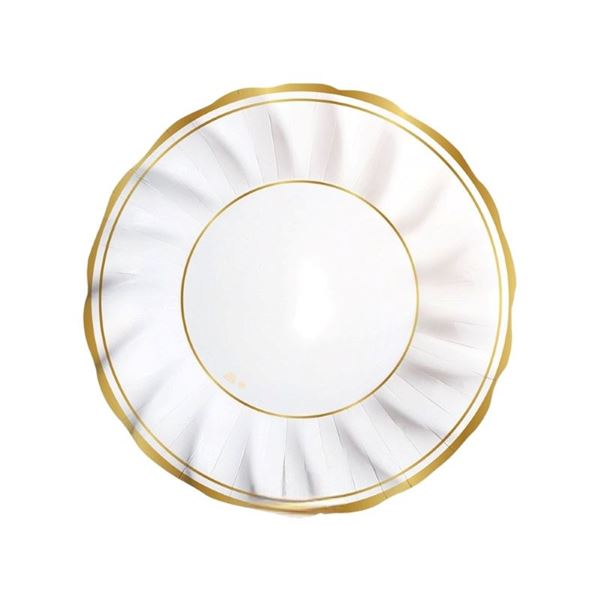 Imagen de Platos Hondos Clásica Dorada de cartón 24cm (6uds)