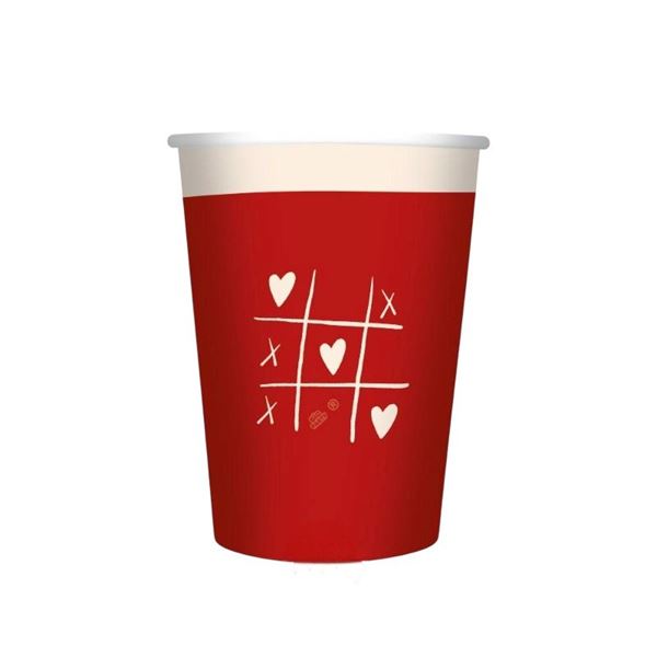 Imagen de Vasos With Love de Cartón 250ml (6uds)