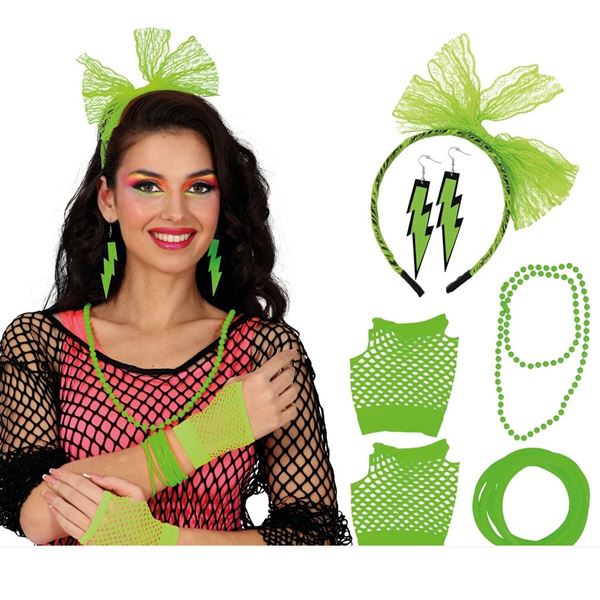 Imagen de Accesorios Disfraz Años 80 Verde Neón
