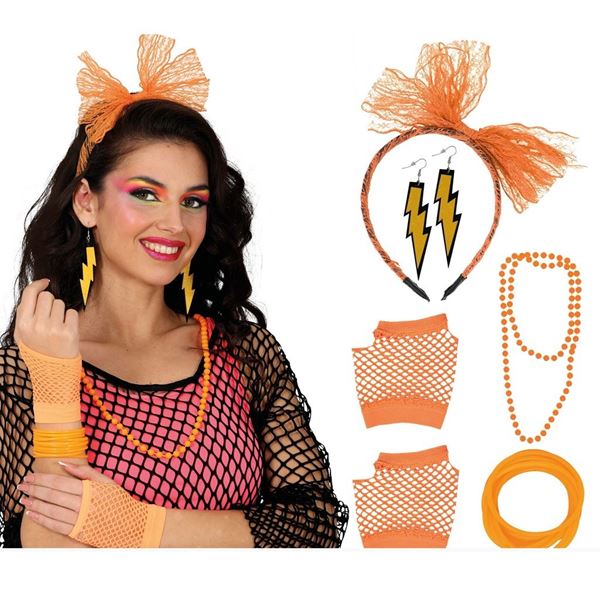 Imagen de Accesorios Disfraz Años 80 Naranja Neón