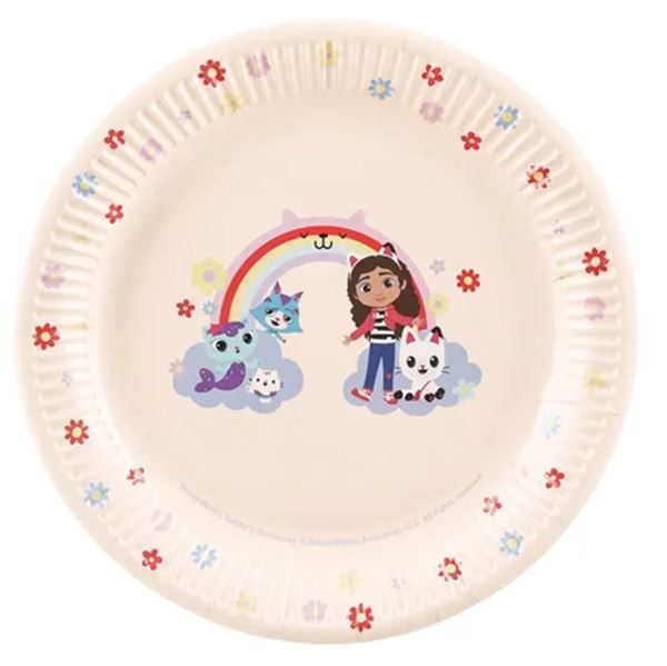 Imagen de Platos Gabby’s Dollhouse 23 cm cartón Pack de 6
