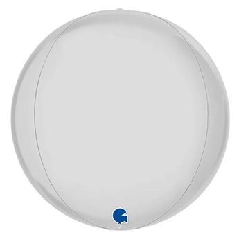 Imagen de Globo Blanco Satín Esférico Orbz (38cm)