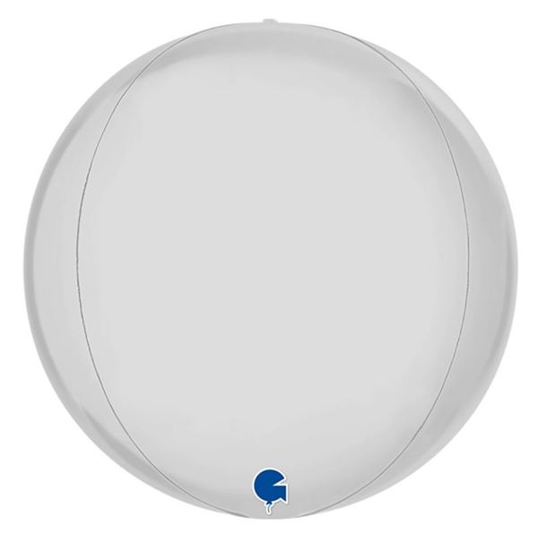 Imagen de Globo Blanco Satín Esférico Orbz (38cm)