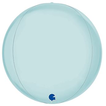 Imagens de Globo Azul Pastel satín Esférico Orbz (38cm)