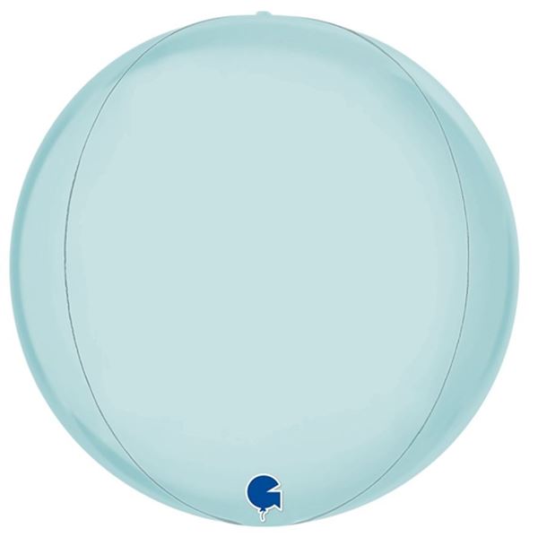 Imagens de Globo Azul Pastel satín Esférico Orbz (38cm)