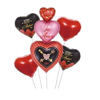 Picture of Bouquet Globos Te Amo Corazones (5uds)