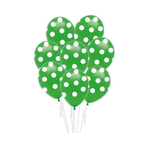 Imagens de Globos Verdes Lunares Blancos Látex (8uds)