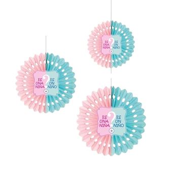Imagens de Abanicos Decorados Revelación de Género (Pack 3)