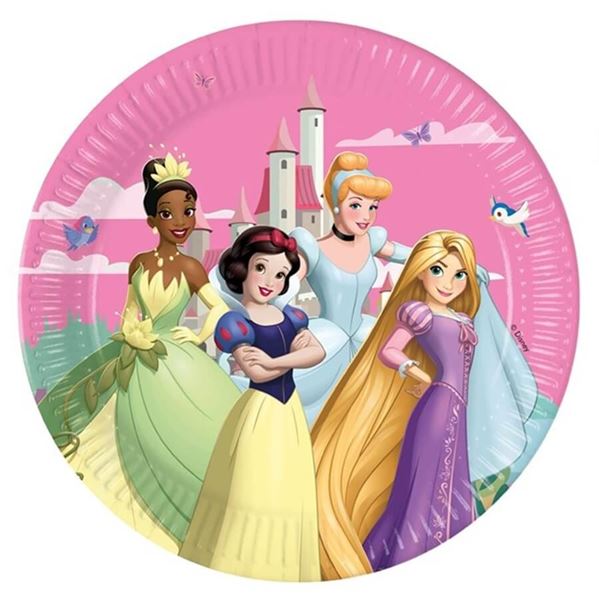 Imagen de Platos Mundo Princesas Disney cartón 23cm (8 uds)