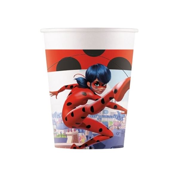 Imagen de Vasos Ladybug cartón 200ml (8uds)