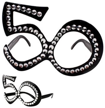 Imagen de Gafas 50 Cumpleaños negras con Brillantes