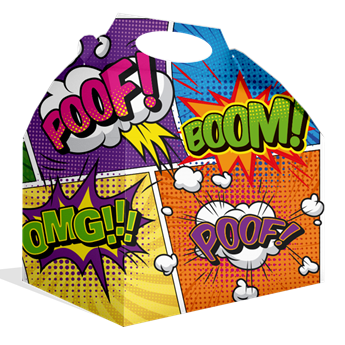 Imagen de Caja Chuches Comic Superhéroes cartón (20x16x11cm)