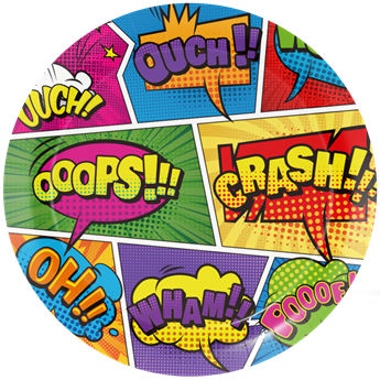 Imagen de Platos Comic Superhéroes 23 cm – Pack de 8
