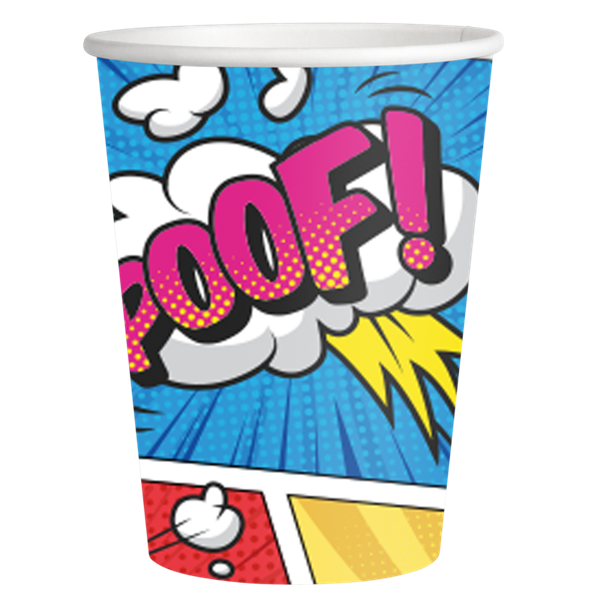 Imagen de Vasos Comic Superhéroes 250ml (8uds)