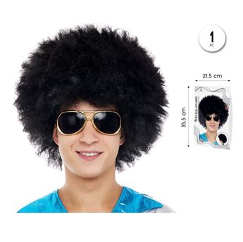 Imagen de Peluca Extra Afro Negra Estilo Años 70