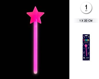Imagen de Varita Glow Estrella Rosa 20cm