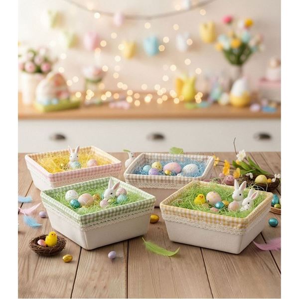 Imagen de Cesta Decorativa Pascua 16x16x6 cm ( Modelo Surtido)