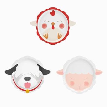 Imagen de Platos Granja Preescolar mix Grande cartón (6uds)