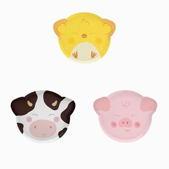 Imagen de Platos Granja Preescolar mix Postre cartón (6uds)