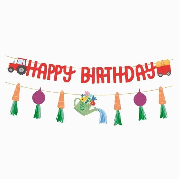Imagen de Guirnalda Granja Preescolar Cartón Cumpleaños (4m)