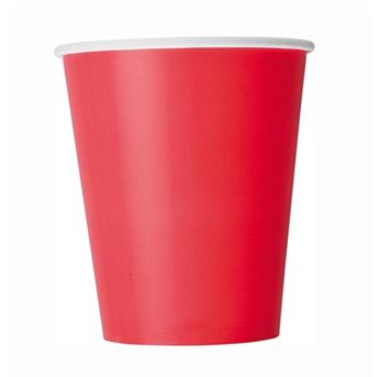 Picture of Vasos Rojos cartón 266ml (14 unidades)