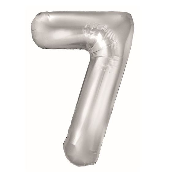 Imagen de Globo Foil Número 7 Plata Grande 86 cm