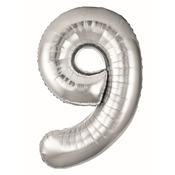 Picture of Globo Foil Número 9 Plata Grande 86 cm