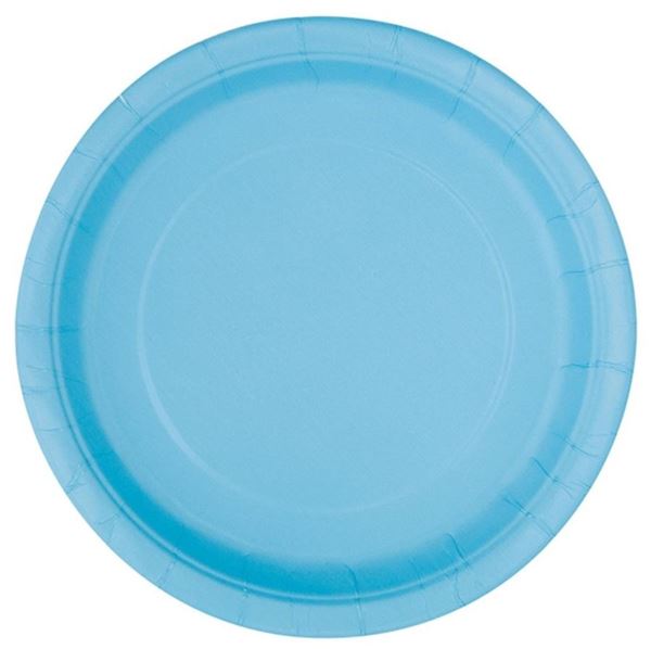 Imagen de Platos Azul Pastel Unique cartón 23cm (8 uds)