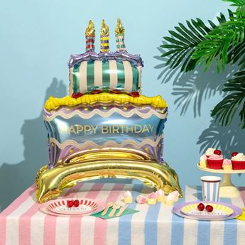 Picture of Globo Tarta de Cumpleaños con Base sin Helio (89cm x 59cm)