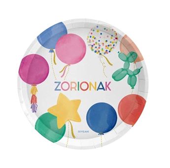 Picture of Platos Zorionak Cartón 17cm (6uds)