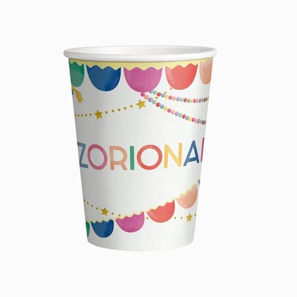 Picture of Vasos Zorionak Cartón 270ml (6uds)