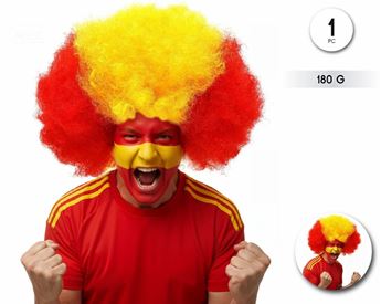Picture of Peluca Afro España Roja y Amarilla Adulto